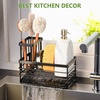 image:imageCisily Sink Caddy Sponge Holder for Kitchen with Brush Holder and Stainless Steel Self Drain Tray Rustproof Kitchen Sink Organizer for Sponge Soap Dispenser Storage AccessoriesBlack