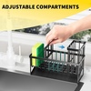image:imageCisily Sink Caddy Sponge Holder for Kitchen with Brush Holder and Stainless Steel Self Drain Tray Rustproof Kitchen Sink Organizer for Sponge Soap Dispenser Storage AccessoriesBlack