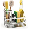 image:imageCisily Sink Caddy Sponge Holder for Kitchen with Brush Holder and Stainless Steel Self Drain Tray Rustproof Kitchen Sink Organizer for Sponge Soap Dispenser Storage AccessoriesSilver