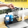image:imageCisily Sink Caddy Sponge Holder for Kitchen with Brush Holder and Stainless Steel Self Drain Tray Rustproof Kitchen Sink Organizer for Sponge Soap Dispenser Storage AccessoriesBlack