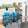 image:imageCisily Sink Caddy Sponge Holder for Kitchen with Brush Holder and Stainless Steel Self Drain Tray Rustproof Kitchen Sink Organizer for Sponge Soap Dispenser Storage AccessoriesBlack