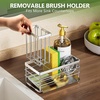 image:imageCisily Sink Caddy Sponge Holder for Kitchen with Brush Holder and Stainless Steel Self Drain Tray Rustproof Kitchen Sink Organizer for Sponge Soap Dispenser Storage AccessoriesSilver