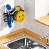 image:imageCisily Smiley Sponge Holder for Kitchen Sink Caddy Stainless Steel Movable Brush Holder Dish Cloth Hanger Suction Cup Sink Caddy Organizer Scrubber Accessories SilverBlack