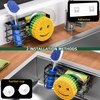image:imageCisily Smiley Sponge Holder for Kitchen Sink Caddy Stainless Steel Movable Brush Holder Dish Cloth Hanger Suction Cup Sink Caddy Organizer Scrubber Accessories SilverBlack