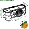 image:imageCisily Smiley Sponge Holder for Kitchen Sink Caddy Stainless Steel Movable Brush Holder Dish Cloth Hanger Suction Cup Sink Caddy Organizer Scrubber Accessories SilverBlack