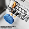 image:imageCisily Sponge Holder Smiley Face Sink Caddy for kitchen Sink Kitchen Organizer Sponge Holder with 2 PCS Suction Cups and Adhesive Strips Designed for Sponge Soap Dish brush ScrubberBlackSmiley faceBlack