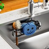 image:imageCisily Sponge Holder Smiley Face Sink Caddy for kitchen Sink Kitchen Organizer Sponge Holder with 2 PCS Suction Cups and Adhesive Strips Designed for Sponge Soap Dish brush ScrubberBlackSmiley faceBlack
