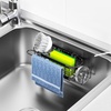 image:imageCisily Sponge Holder Smiley Face Sink Caddy for kitchen Sink Kitchen Organizer Sponge Holder with 2 PCS Suction Cups and Adhesive Strips Designed for Sponge Soap Dish brush ScrubberBlackHangingblack
