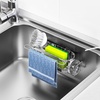 image:imageCisily Sponge Holder Smiley Face Sink Caddy for kitchen Sink Kitchen Organizer Sponge Holder with 2 PCS Suction Cups and Adhesive Strips Designed for Sponge Soap Dish brush ScrubberBlackHangingsilver