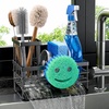 image:imageCisily Sink Caddy Sponge Holder for Kitchen with Brush Holder and Stainless Steel Self Drain Tray Rustproof Kitchen Sink Organizer for Sponge Soap Dispenser Storage AccessoriesBlack With Smiley Face