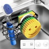 image:imageCisily Smiley Sponge Holder for Kitchen Sink Caddy Stainless Steel Movable Brush Holder Dish Cloth Hanger Suction Cup Sink Caddy Organizer Scrubber Accessories SilverBlack